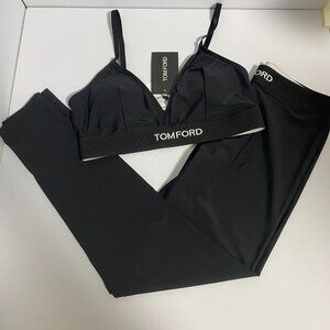 Tom Ford Black Bralette and Leggings Set